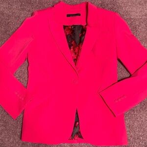 White House Black Market Hot Pink Single-Button Blazer